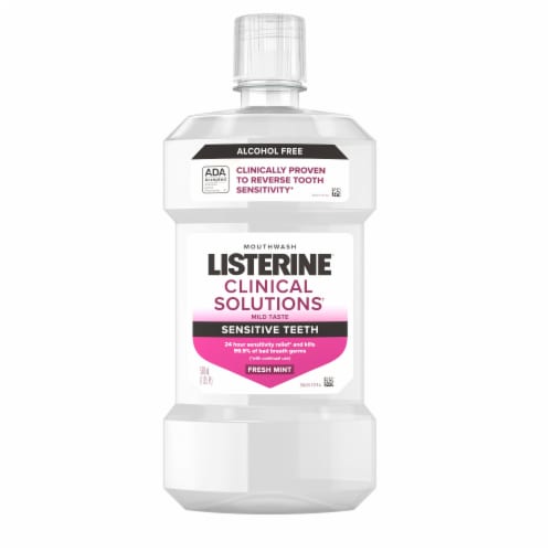 Listerine® Clinical Solutions Sensitive Teeth Fresh Mint Mouthwash Perspective: front