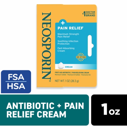 Neosporin + Pain Relief Dual Action First Aid Antibiotic Cream Perspective: front