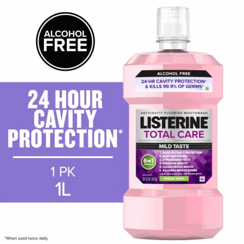 Listerine Total Care Zero Fresh Mint Anticavity Mouthwash, 1 l