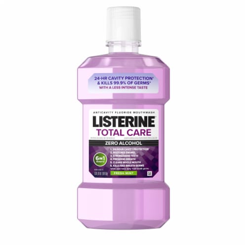 Listerine Total Care Alcohol-Free Mouthwash, Fresh Mint Perspective: front