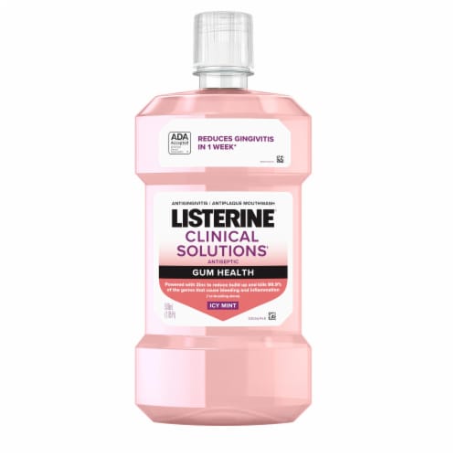 Listerine® Clinical Solutions Gum Health Icy Mint Antiplaque Antiseptic Mouthwash Perspective: front