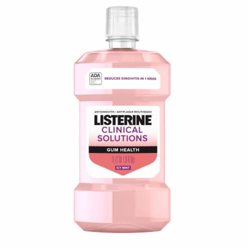 Listerine Clinical Solutions Antiseptic Mouthwash for Gum Health Antigingivitis Icy Mint Oral Rinse Perspective: front
