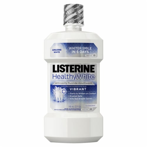 Listerine® Healthy White Vibrant Clean Mint Anticavity Mouthrinse Perspective: front