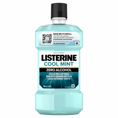 Listerine® Cool Mint® Zero Alcohol Mouthwash Perspective: front