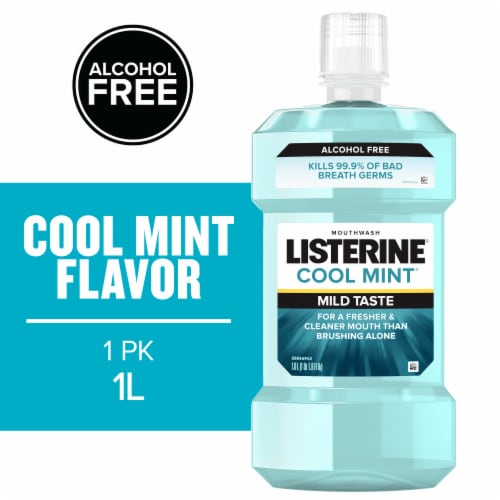 Listerine Zero Alcohol Cool Mint Mouthwash Perspective: front