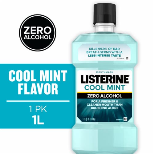 Listerine Zero Alcohol Cool Mint Mouthwash, 1 l - Harris Teeter