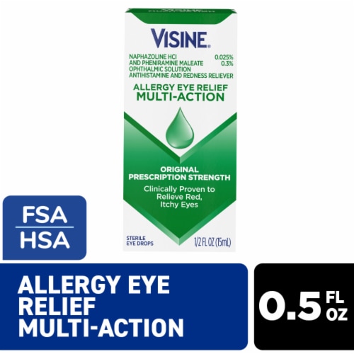 Visine Allergy Eye Relief For Red, Itchy Eyes Eye Drops Pheniramine Maleate  & Naphazoline HCl, 0.5 fl oz - Kroger