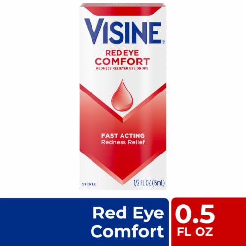 Visine Red Eye Comfort Redness Reliever Eye Drops Perspective: front