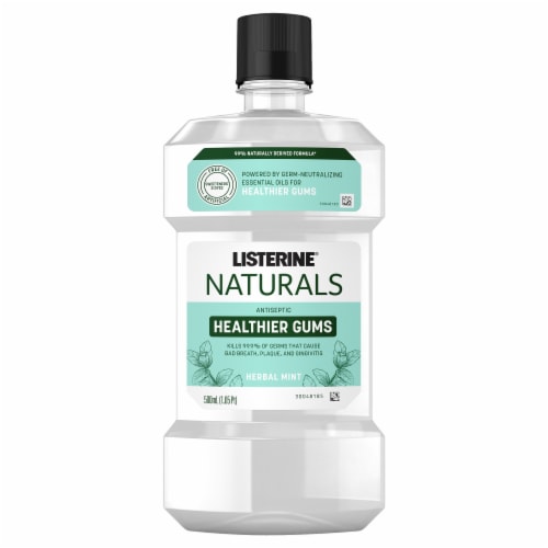 Listerine® Naturals Herbal Mint Antiseptic Gum Restore Mouthwash Perspective: front