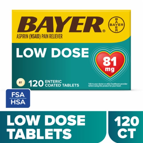 Bayer® Aspirin Regimen Low Dose Safety Coated 81 mg Aspirin Tablets Perspective: front
