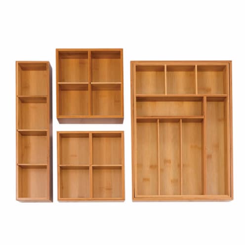 Seville Classics 4piece Bamboo Expandable Drawer Organizer, 1 unit