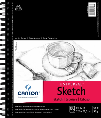 Canson Universal Spiral Sketch Book 9 X12 -100 Sheets Perspective: front