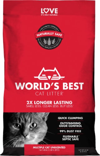 World's Best Cat Litter Multiple Cat Unscented Clumping Formula Perspective: front