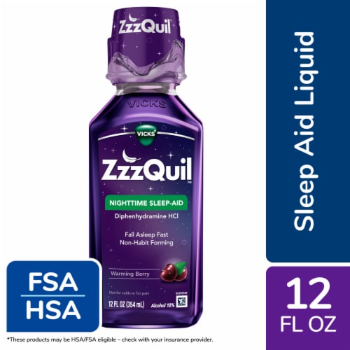 ZzzQuil Nighttime Sleep Aid Liquid Perspective: front