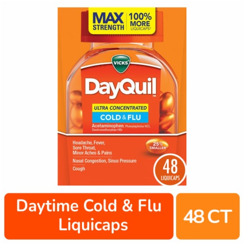 Vicks DayQuil Cold & Flu Ultra Concentrated Liquicaps Perspective: front