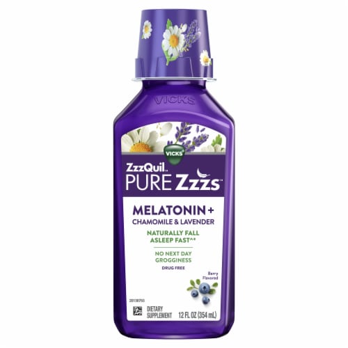 Vicks ZzzQuil Liquid Melatonin Perspective: front