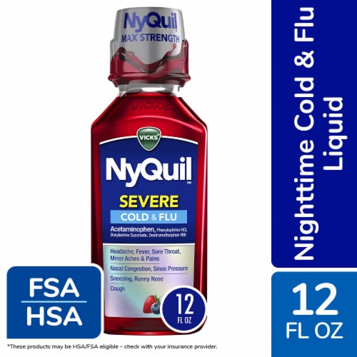 Vicks NyQuil SEVERE Cold & Flu Medicine Perspective: front