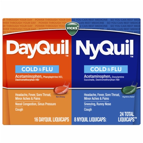 Vicks® DayQuil NyQuil Cold & Flu Liquicaps Perspective: front