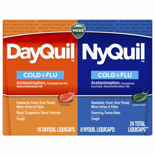 Vicks® DayQuil NyQuil Cold & Flu Liquicaps Perspective: front
