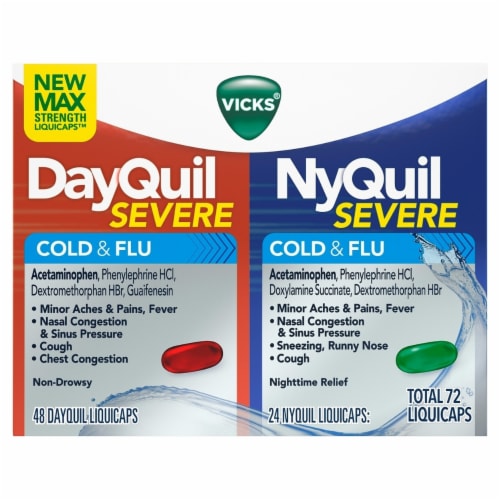 Vicks NyQuil and DayQuil LiquiCaps Combo Pack (72 Count) Perspective: front