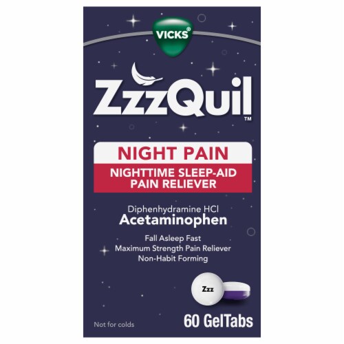 Vicks® ZzzQuil™ Nighttime Pain Relief Sleep Aid GelTabs Perspective: front