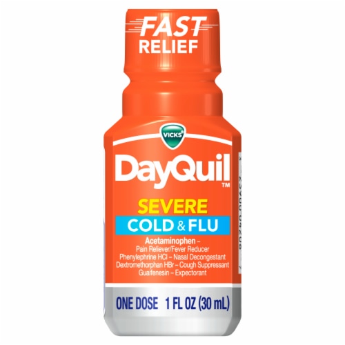 Vicks® Dayquil™ One Dose Severe Cold and Flu Medication Perspective: front