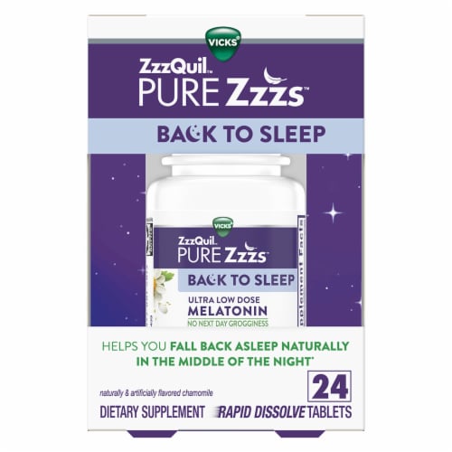 Vicks® PURE Zzzs Back To Sleep Rapid Dissolve Melatonin Tablets, 24 ct -  Dillons Food Stores