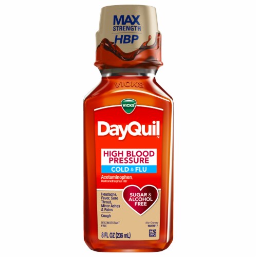 DayQuil™ High Blood Pressure Cold & Flu Relief Medicine Acetaminophen Liquid Perspective: front