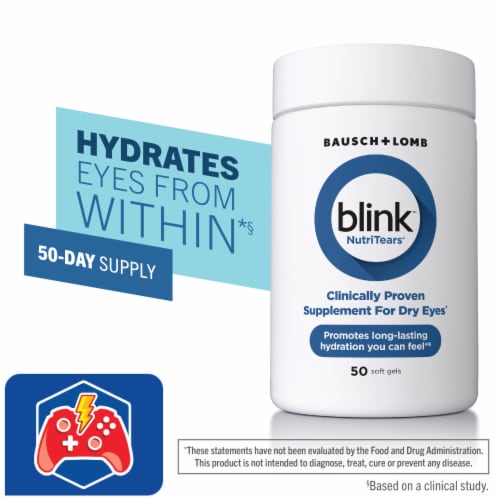 Blink NutriTears Clinically Proven Eye Care Supplement for Dry Eyes Perspective: front