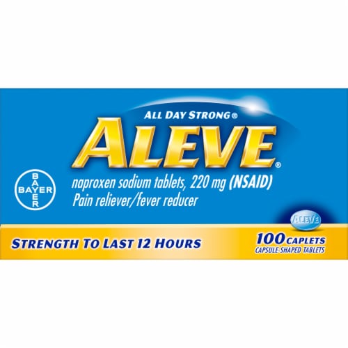 Aleve® Naproxen Sodium 220mg Caplets Perspective: front