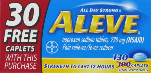 Aleve Pain Reliever & Fever Reducer Caplets 200mg Perspective: front