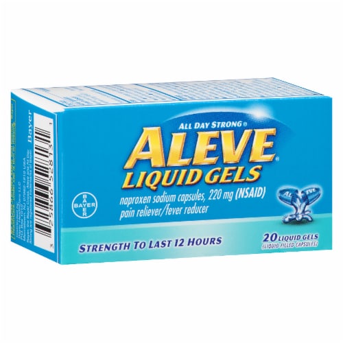 Aleve Naproxen Sodium 220mg Liquid Gels Perspective: front
