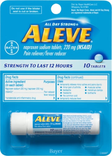 Aleve® Naproxen Sodium Tablets Perspective: front