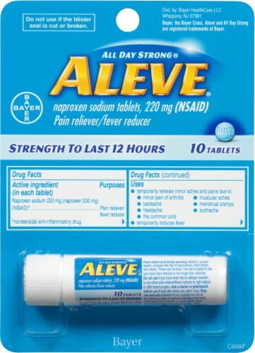 Aleve® Naproxen Sodium Tablets Perspective: front