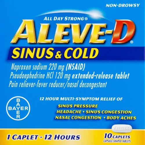 Aleve-D Sinus & Cold Caplets Perspective: front