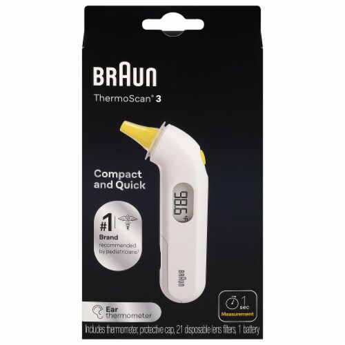 Braun ThermoScan 3 High Speed Compact Ear Thermometer Perspective: front