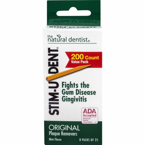 The Natural Dentist  Stim U Dent Original Plaque Removers   Mint Perspective: front