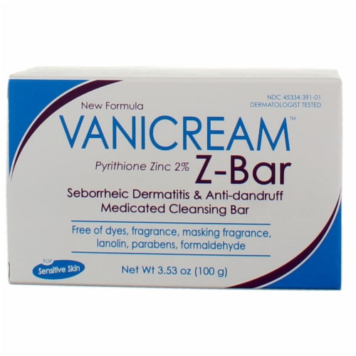Vanicream™ Z-Bar Pyrithione Zinc 2% Medicated Cleansing Bar Perspective: front
