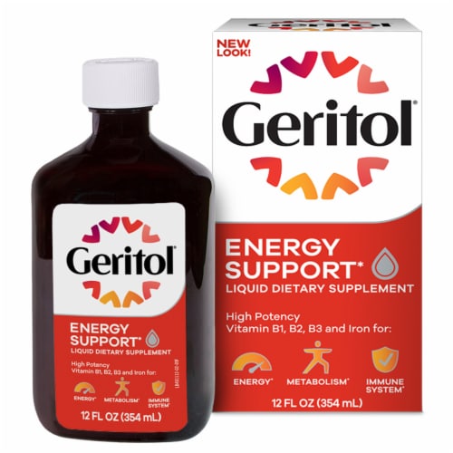 Geritol® Liquid Vitamin and Iron Energy Support Supplement Perspective: front