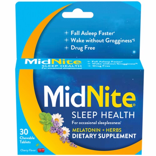 MidNite Cherry Sleep Aid Chewable Tablets Perspective: front