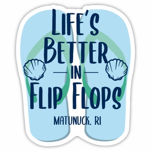 Matunuck Rhode Island Souvenir 4 Inch Vinyl Decal Sticker Flip Flop Design Perspective: front