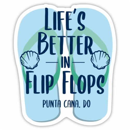 Punta Cana Dominican Republic Souvenir 4 Inch Vinyl Decal Sticker Flip Flop Design Perspective: front