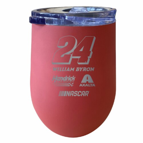William Byron NASCAR #24 12 oz Etched Insulated Wine Tumbler Coral Perspective: front