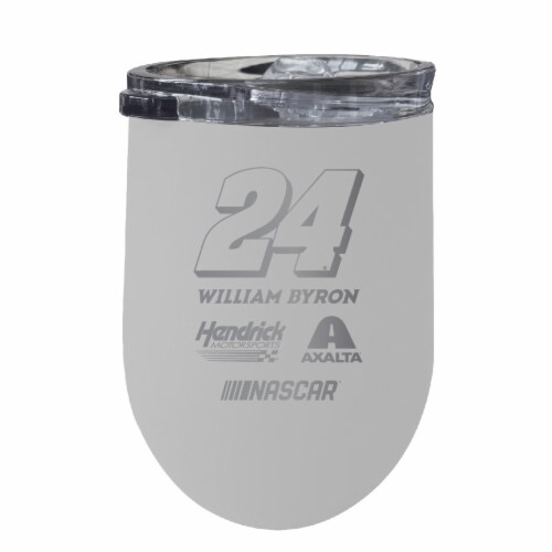 William Byron NASCAR #24 12 oz Etched Insulated Wine Tumbler White Perspective: front
