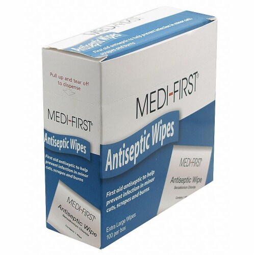 Medi-First Antiseptic Wipes,PK100  21433 Perspective: front