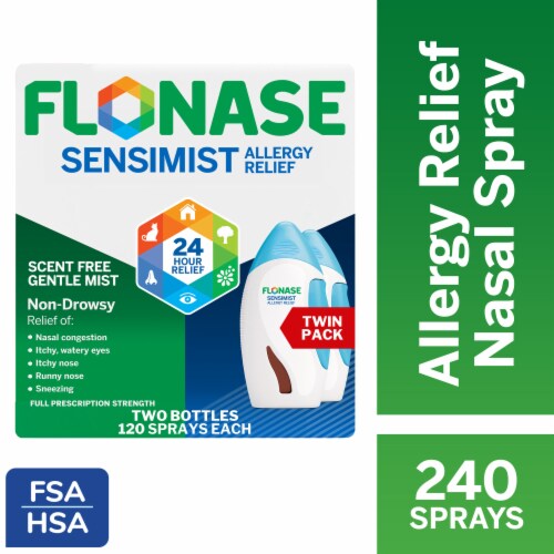Flonase Sensimist Allergy Relief Spray Non Drowsy Allergy Medicine, Gentle Mist Perspective: front
