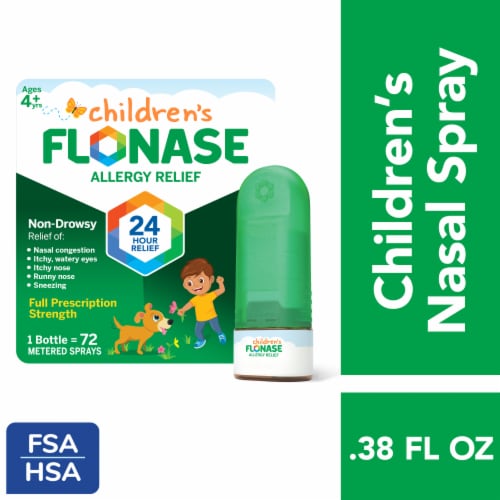 Flonase Children's Allergy Medicine for 24 Hour Relief Metered Nasal Spray Perspective: front