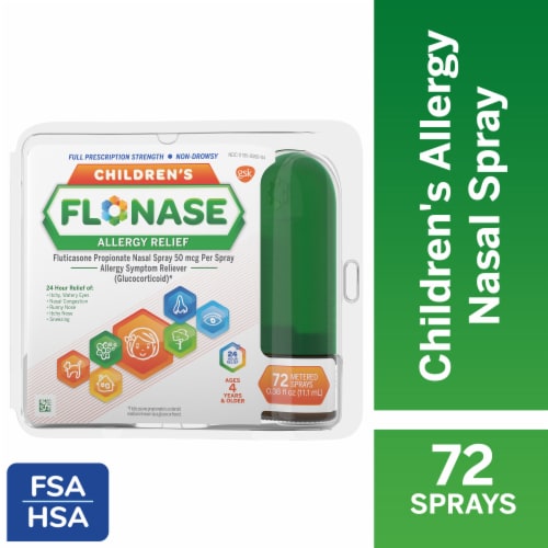 Flonase Children's Allergy Medicine Twenty-Four Hour Relief Metered Nasal Spray Perspective: front