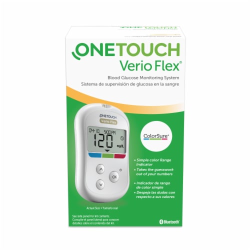  OneTouch Verio Flex Blood Glucose Meter For Sugar Test Kit   Includes Blood Glucose Monitor, Lancing Device, 10 Sterile Lancets, and  Carrying Case : Health & Household