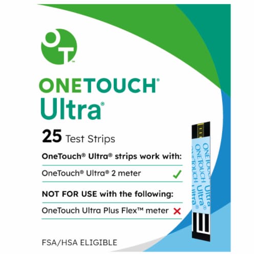 OneTouch Ultra Blood Glucose Test Strips Perspective: front